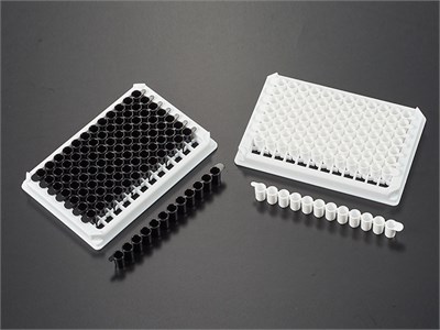 Планшет 96-луночный для люминесценции, белый, стрипованный (8 стрипов по 12 лунок), плоское дно, полистирол, Jet Bio-Filtration (Китай) LTP010296