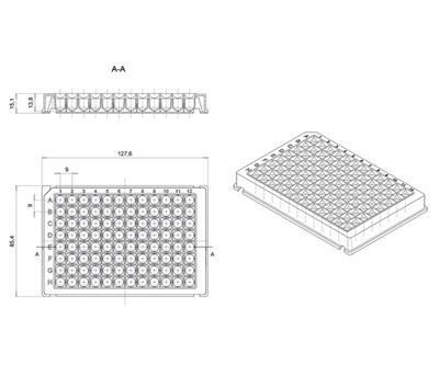 Планшет ПЛ-2-96-0,22-ПП одноразовый для лабораторных исследований по ТУ 32.50.50-017-54287340-2021 Планшет для элюции 96 лунок V-образное дно 0,2 мл, Перинт (Россия) ПЛ-2-96-0,22-ПП ГУ