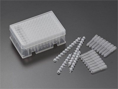 Пробирки 1,2 мл в стрипах по 8 шт, в штативе, без крышки, коническое дно, нестерильная, PP, Jet Bio-Filtration (Китай) TUB005012