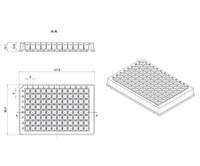 Планшет ПЛ-2-96-0,22-ПП одноразовый для лабораторных исследований по ТУ 32.50.50-017-54287340-2021 Планшет для элюции 96 лунок V-образное дно 0,2 мл, Перинт (Россия) ПЛ-2-96-0,22-ПП ГУ