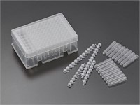 Пробирки 1,2 мл в стрипах по 8 шт, в штативе, без крышки, коническое дно, нестерильная, PP, Jet Bio-Filtration (Китай) TUB005012